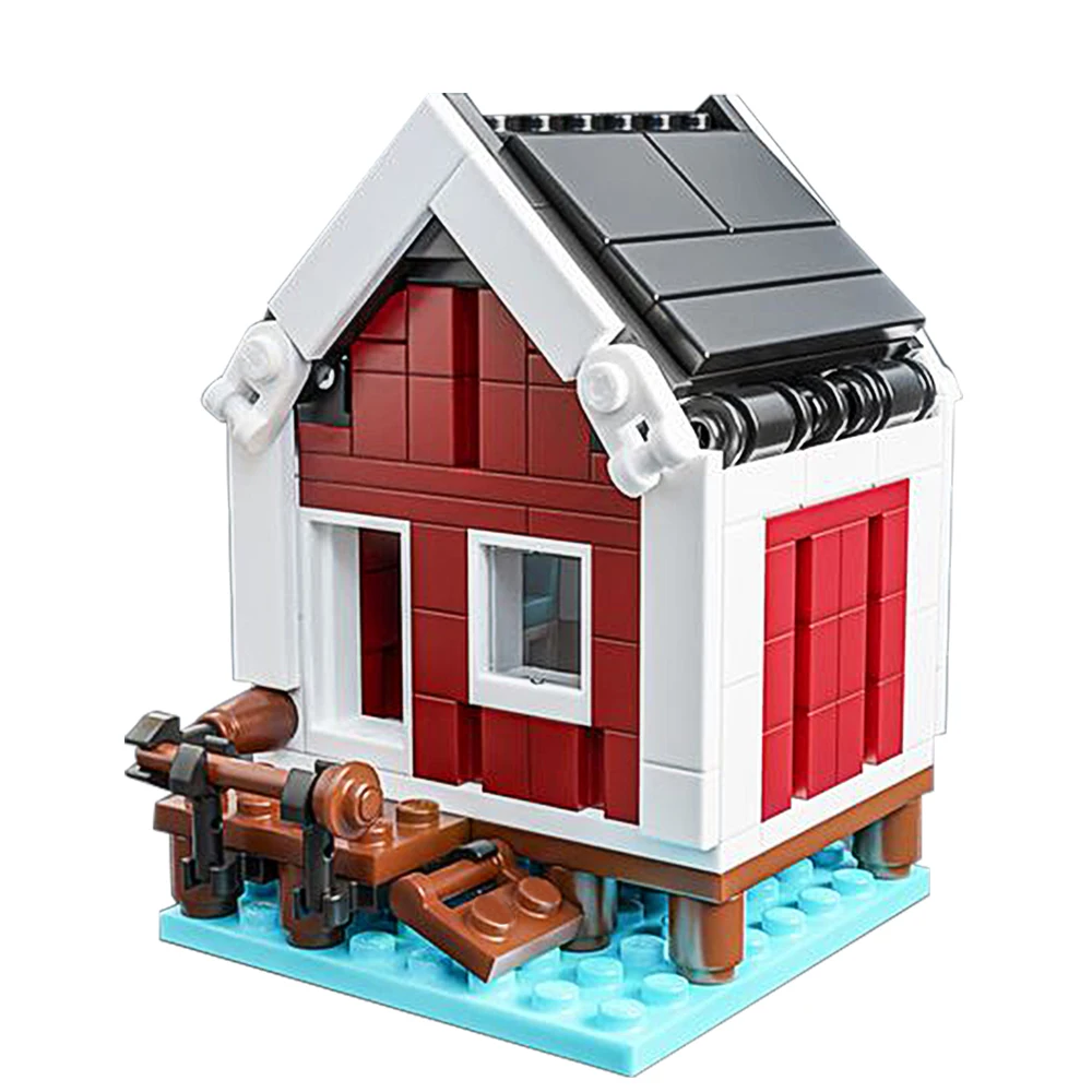 Gobricks Mộc Mini Dạo Phố Xem Tiểu Khối Xây Dựng Kiến Trúc Ngôi Nhà Gạch Làng Đồ Chơi Dành Cho Trẻ Em Quà Tặng Sinh Nhật