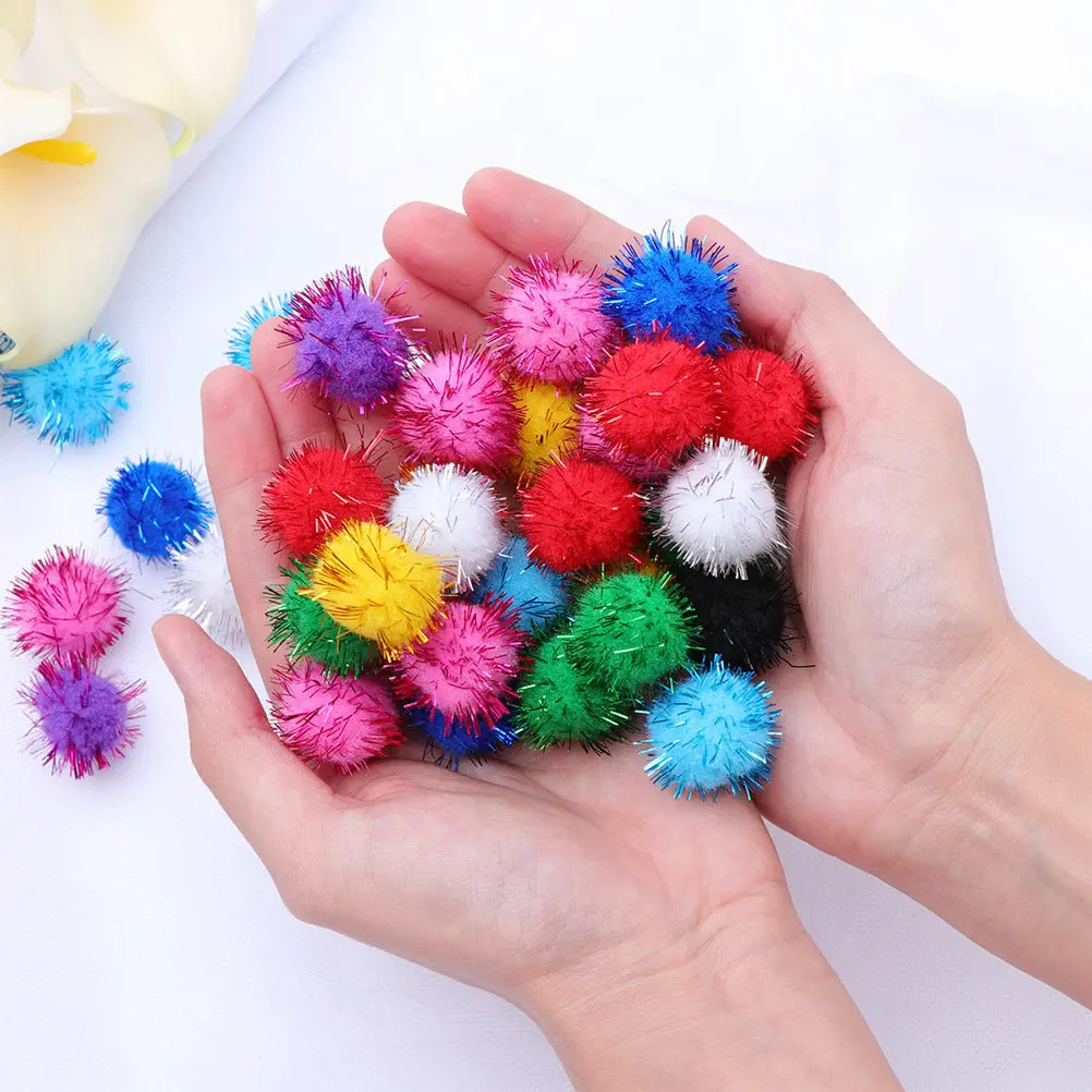 1000Pcs DIY Pom Pom Colorful 15Mm Craft Balls for Decorations Backpacks Keychains Garlands Party Kids Projects