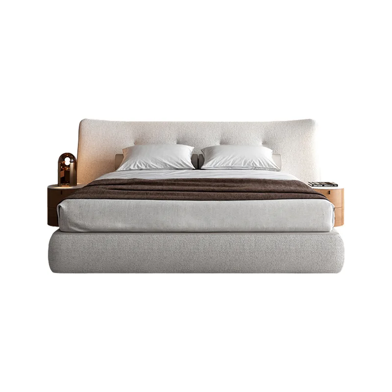Haute couture series/widescreen cotton and linen bed Italian minimalist villa double master bed