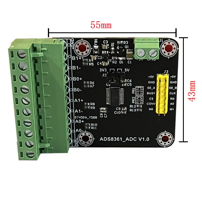 ADS8361 Module 16-bit 500KSPS 4 Fully Differential Input Channels ADC Data Acquisition Module