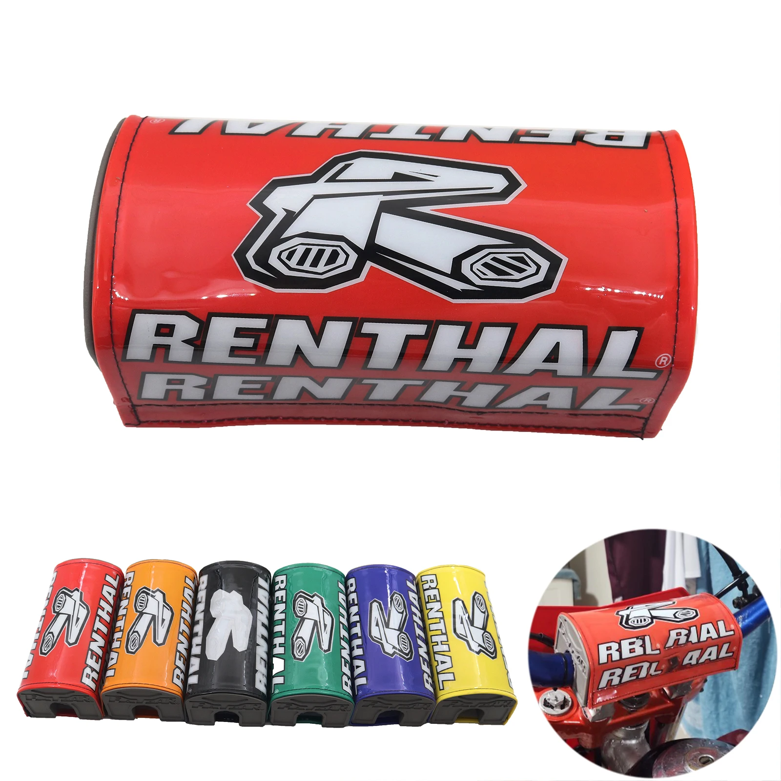 For RENTHAL 1-1/8 Universal Motorcycle Handlebar Square Chest Protector Pads For KTM Yamaha Honda Husqvarna Motocross Enduro