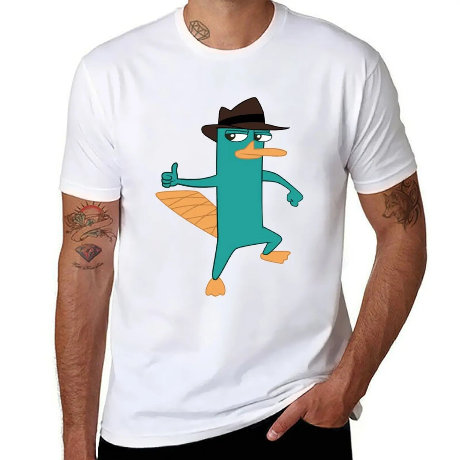 Perry The Platypus T-Shirt cotton t shirt pack man t shirt cotton T-Shirt