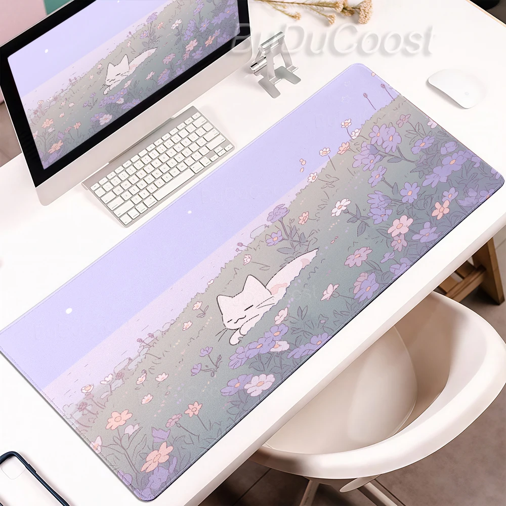 Kawaii Bunny Mousepad Cute Rabbit Desk Mat Computer Gaming Keyboard Extended Mouse Pad Office Accessories Gamer Anime Mousemat