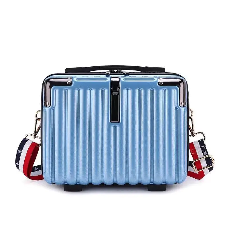 Portable Luggage 14 Inch Small Lightweight Suitcase Toiletry Storage Bag Makeup Case