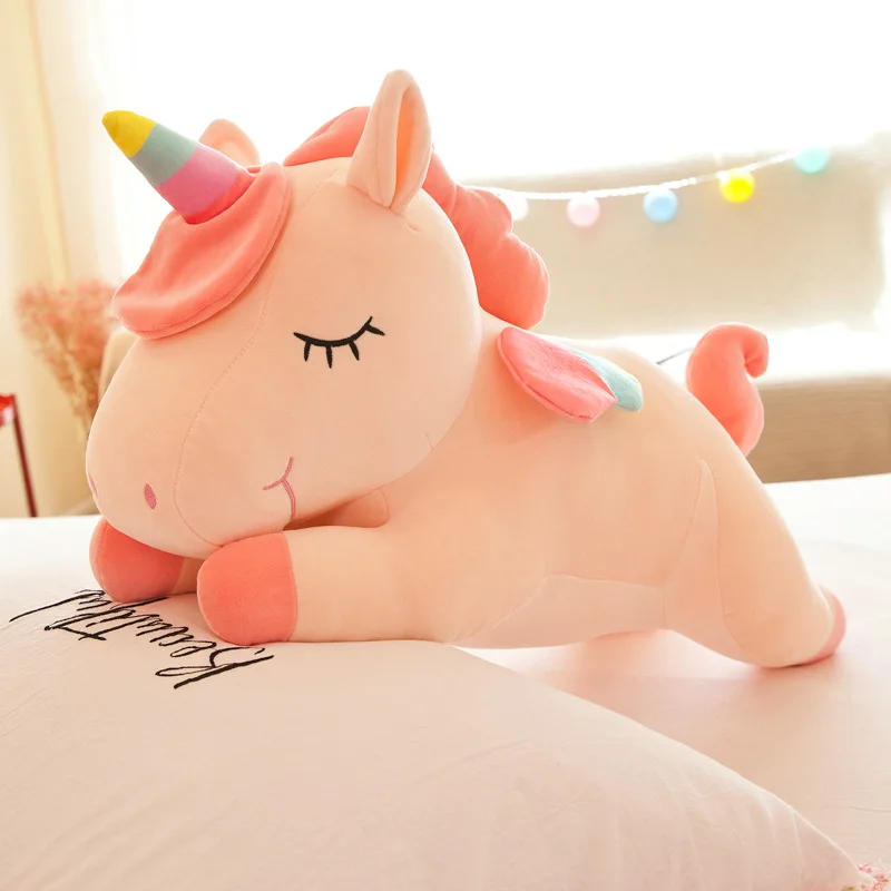 Anime Cute unicorn Rainbow Horse plush toy.throw pillow.Soft but not easily deformed.Girl gift.holiday gift.Christmas gift