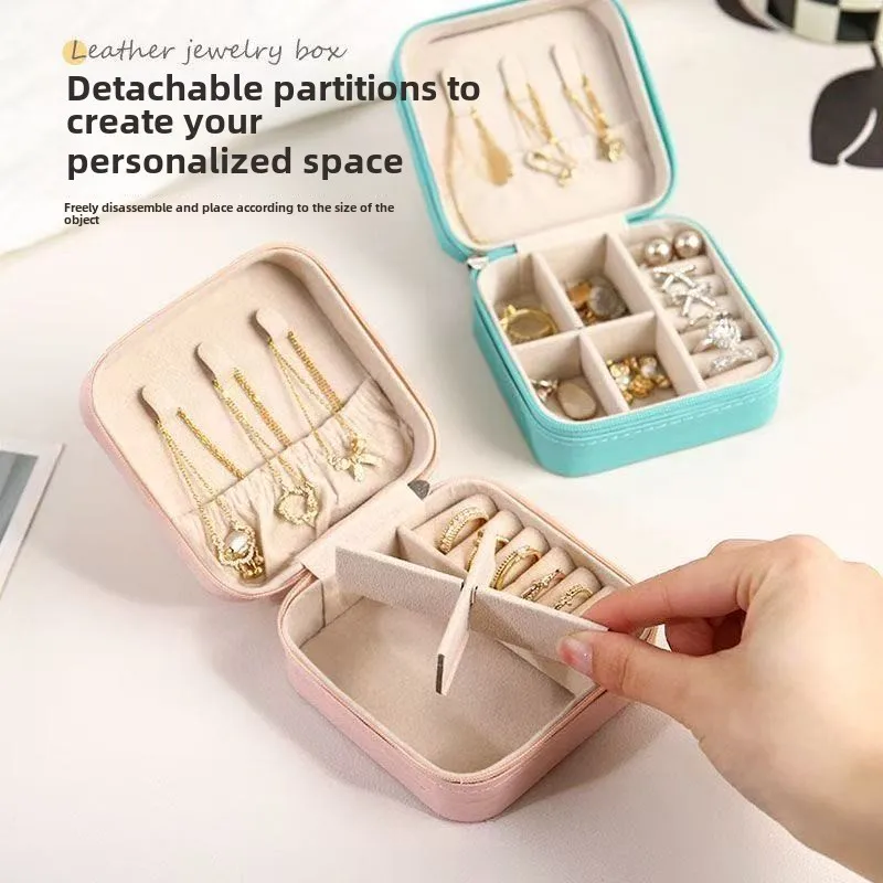 

Органайзер для ювелирных изделий, дорожный футляр для ювелирных изделий, коробки, портативная шкатулка для драгоценностей, кожаный органайзер для хранения ювелирных изделий