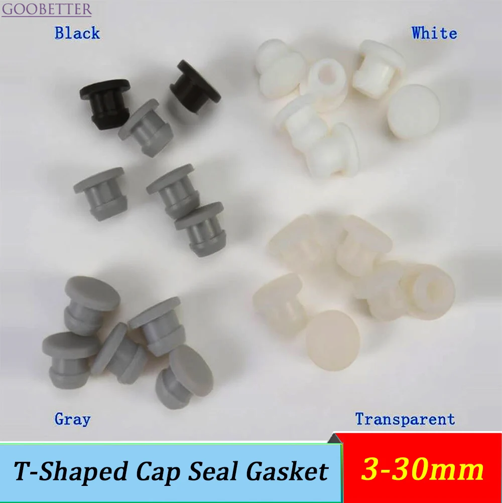 

Silicone Hole Plugs 3-30mm T-Shaped Cap Seal Gasket Dust Cap High Temp 260°C for Industrial & Automotive Applications