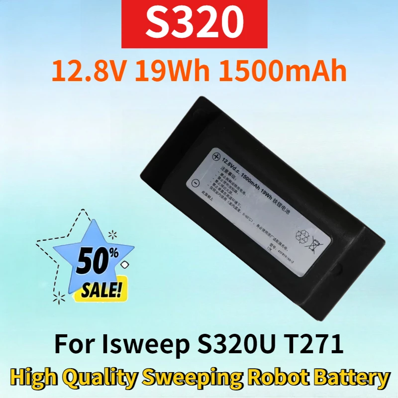 

Newest S320 12.8V 19Wh 1500mAh Rechargeable Battery for Isweep S320U T271 High Quality High Capacity Sweeping Robot Battery