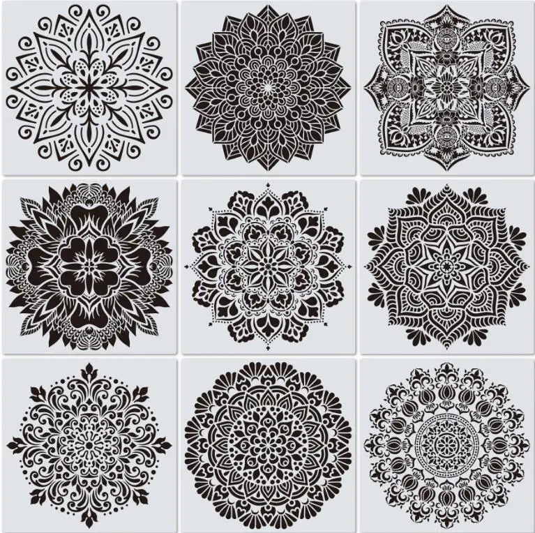 Template 12 Inches Assisted Painting Ceramic Tile Stone Wall Painting Spray