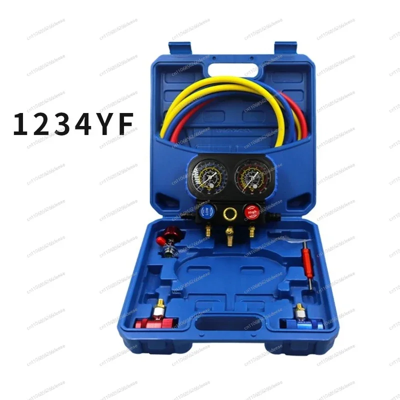 Automotive Air Conditioning Refrigerant Kit – 1234YF Pressure Diagnostic Tool for AC System Service & Leak Testing