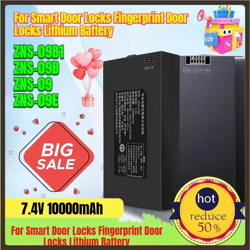 10000mAh ZNS-09B1 ZNS-09B ZNS-09 ZNS-09E for Smart Door Locks Fingerprint Door Locks Lithium Battery