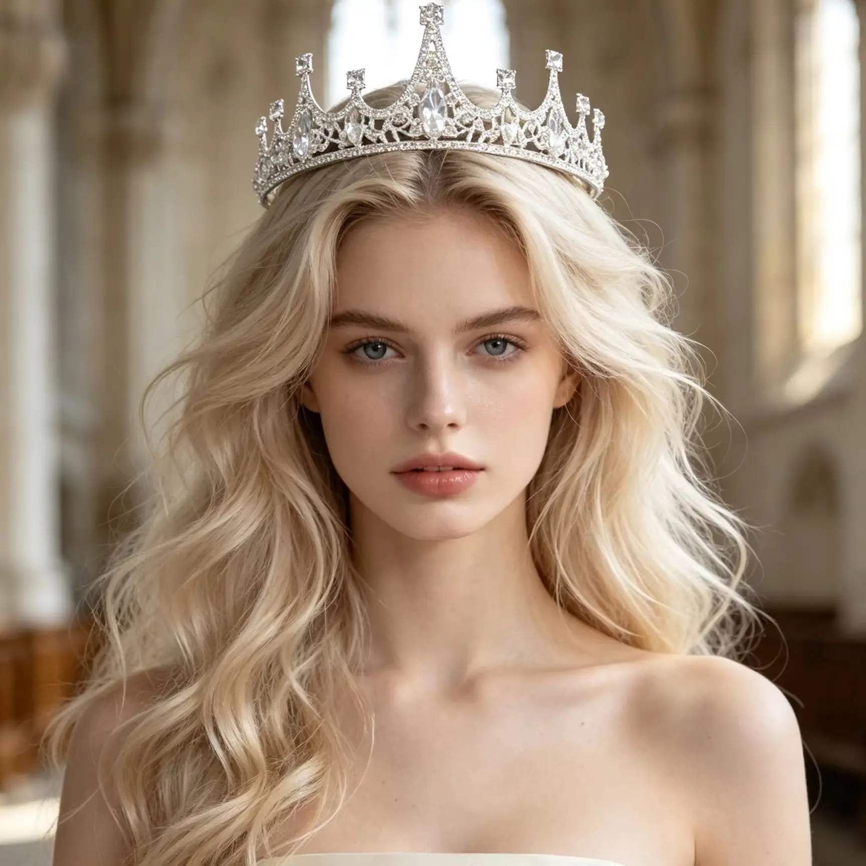 1 Piece of Vintage Gold Rhinestone Pointed Crown, Elegant Palace-Style Wedding Accessory for Brides