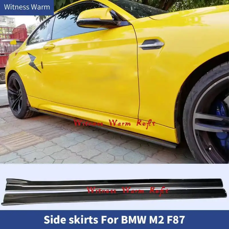 Tablier de jupes latérales en Fiber de carbone/frp pour Bmw F87 M2, Kit de protection de séparateur de lèvre latérale 2015 + style de voiture