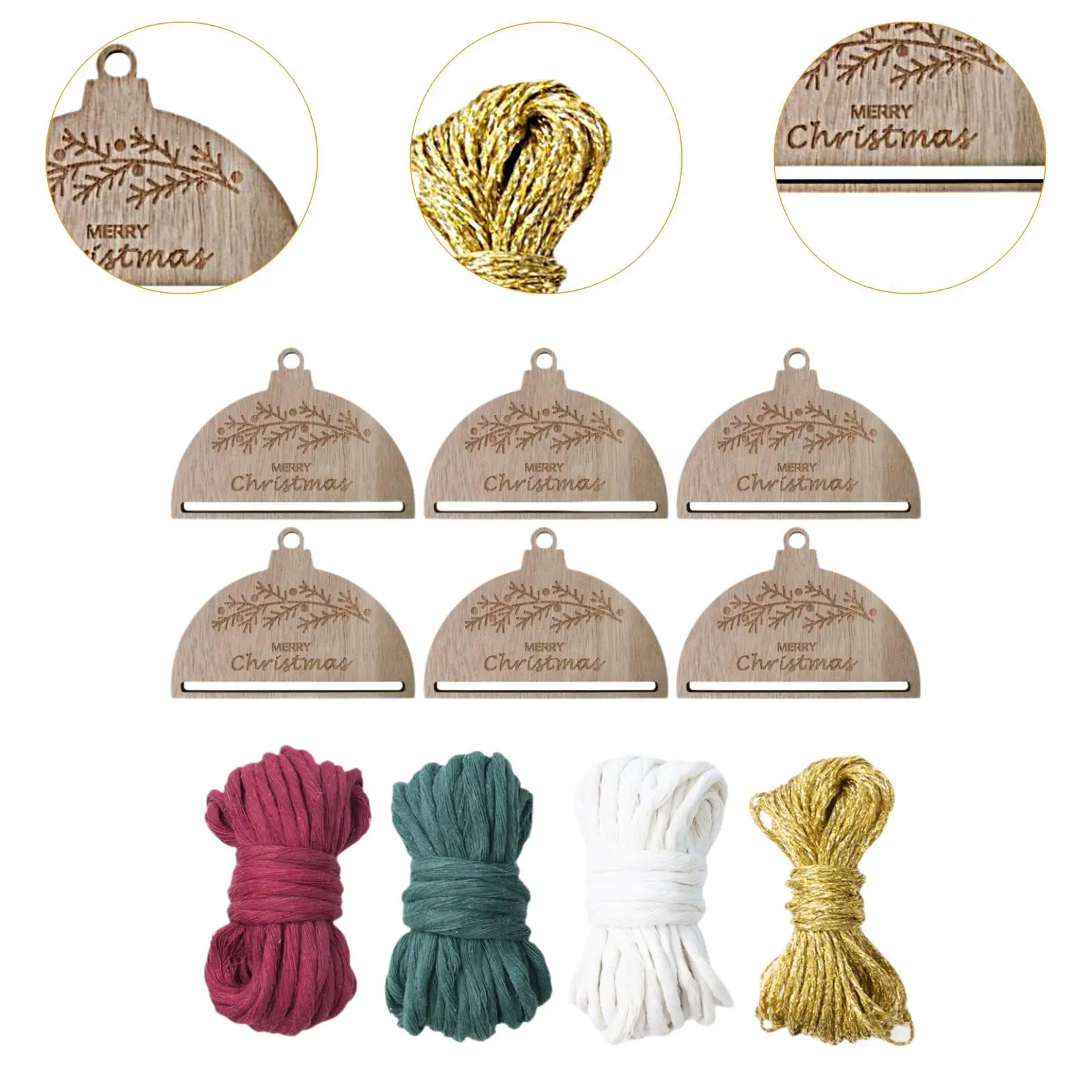 실과 실크 실 반원형 크리스마스 장식품 홈 장식 6개