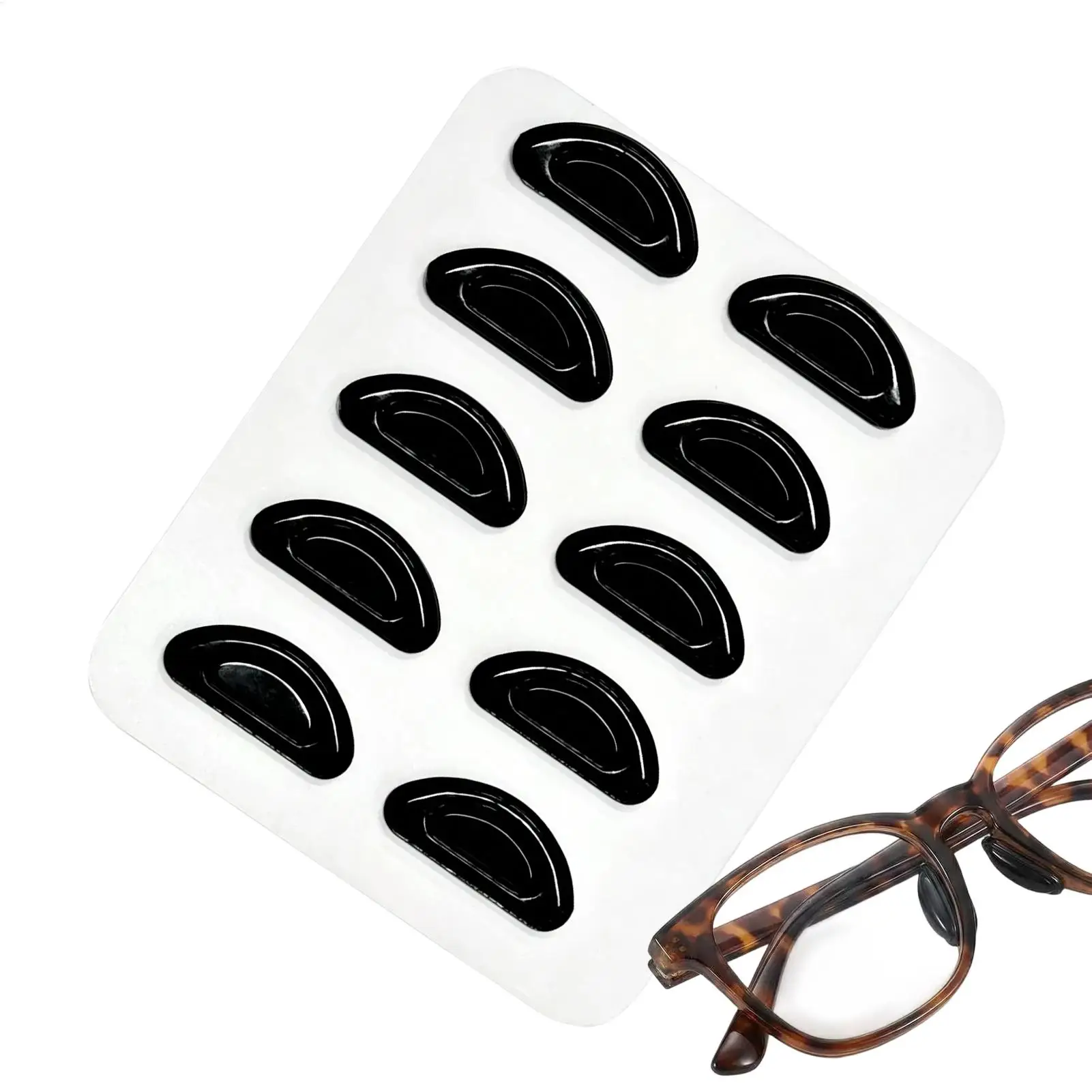 Glases Nose Pads 5Pairs Silicone Airbag No Holes Nose Pads On Glasses Comfortable Anti-Slip for Insert Embedding Nose Pad