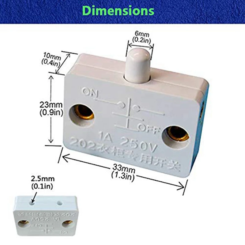 ABYL 4 Pcs Cabinet Door Switch Cabinet Lamp Switch Drawers Open on Close Door Applicable to 12V 24V 110V White