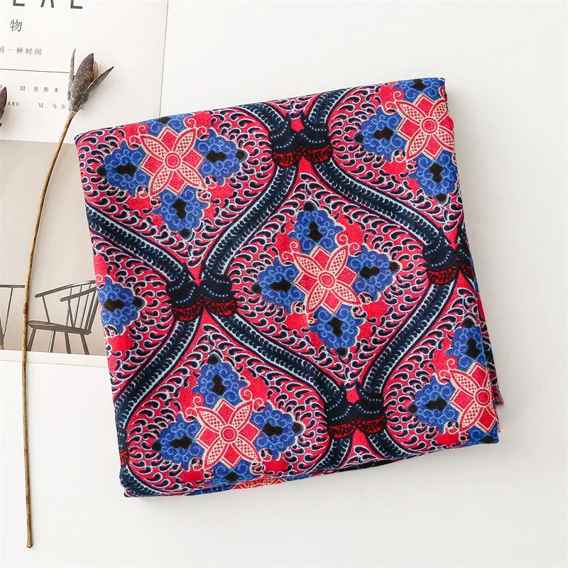 88*180cm Bohemian Styles Women Viscose Scarf Shawl Cotton Linen Feeling Tassel Pashmina Muslim Hijab Wrap Lady Female