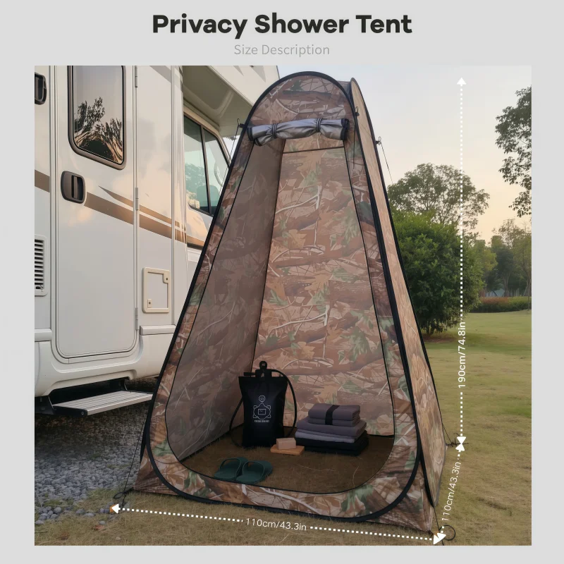 1Set Pop Up Shower Tent Durable Frame Structure Portable Outdoor Privacy Toilet Changing Room Camping Beach