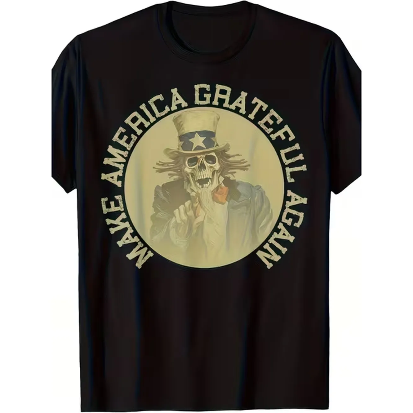 Camiseta Retro para Hombre y Mujer, Make America Grateful Again, 100% Algodón, 180 g/m², Diseño Gráfico Vintage, Manga Corta Informal, para Fiestas, Playa, Aire Libre, Uso Durante Todo el Año, Tallas Grandes