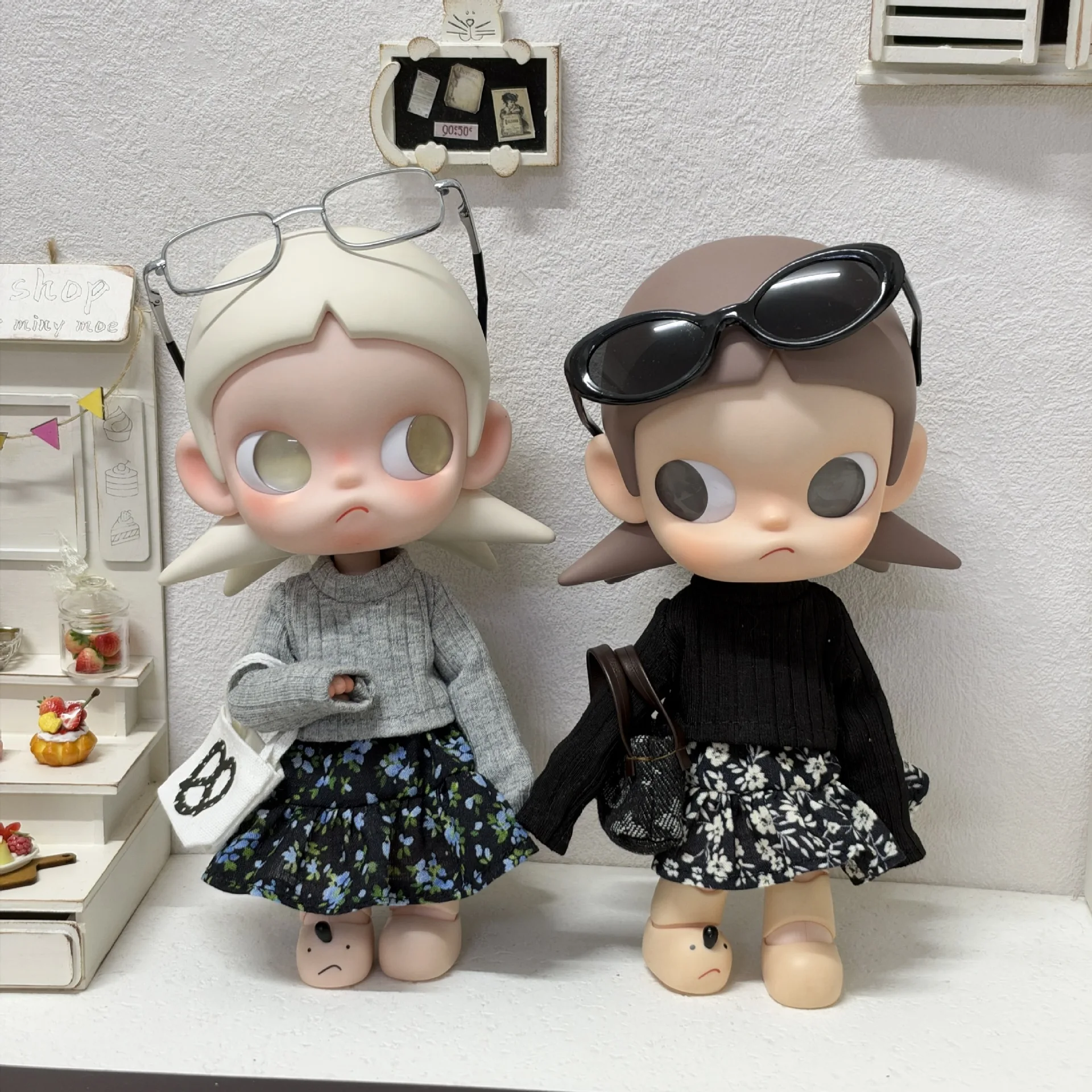 3PCS Doll Clothing Set, Long Sleeve T-shirt, Skirt and Mini Bag, Compatible with 1/6 BJD Zsiga, Doll Dress Up Accessories