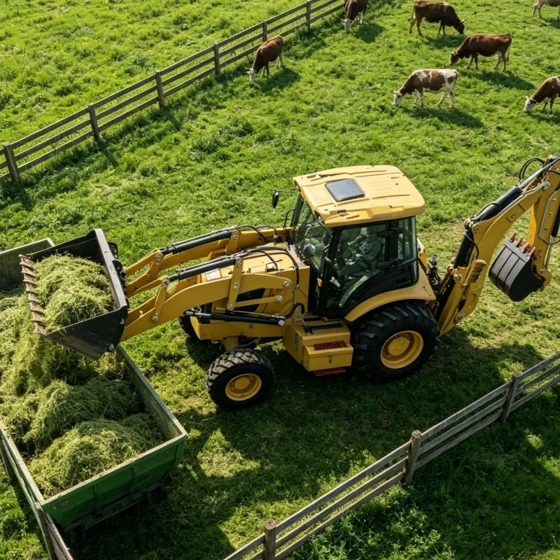 Customized Compact Chinese Backhoe Loader 3 Point Linkage PTO Driven for Small Farm Orchard Vineyard