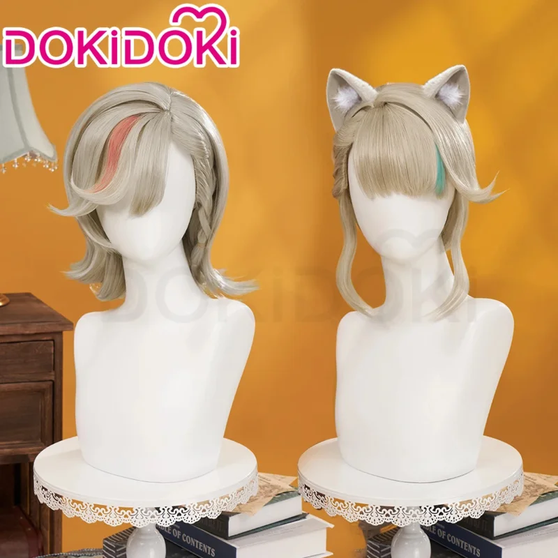 IN STOCK Lyney/Lynette Wig Game Genshin Impact Cosplay DokiDoki Fontaine Lace Lyney Lynette Cosplay Wig Ears Christmas Free Cap