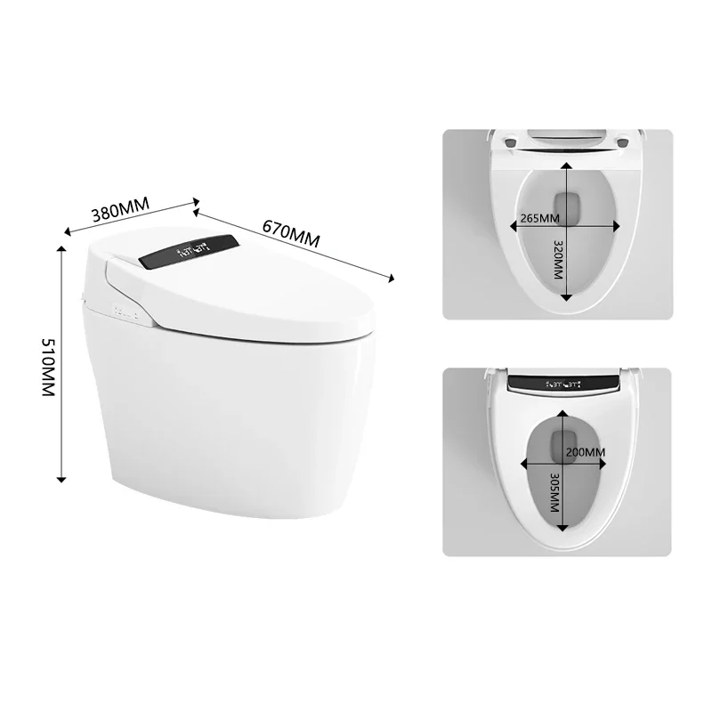 Picture 7: Smart Toilet ,Modern Automatic open Self Cleaning Ceramic Bathroom WC Intelligent Sanitary Ware Bidet ,with Tank ,Remote