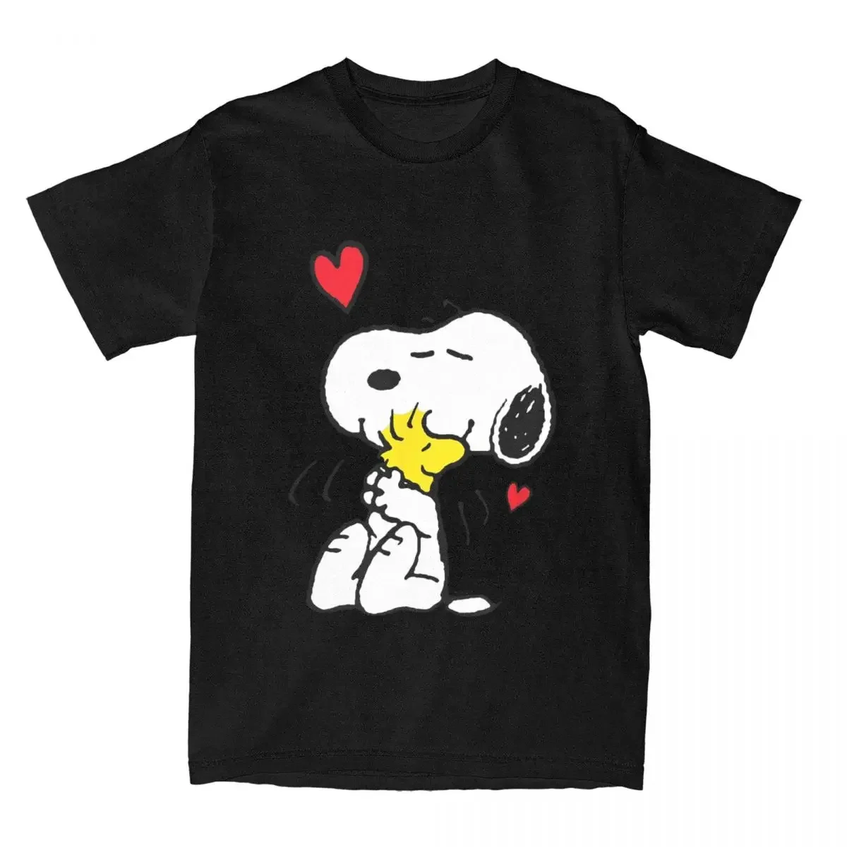 Men's Peanuts Valentine Snoopy Woodstock Lots Of Love T Shirts 100% Cotton Clothing Funny Short Sleeve Crew Neck Tee Shirt