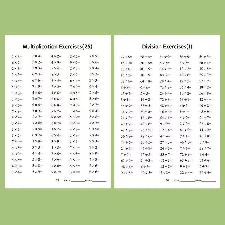 48-seitiges Übungsbuch zur Multiplikation und Division (99-fache Multiplikation), Mathe-Übungsbuch für Kinder im Alter von 3-8 Jahren – Detail 6