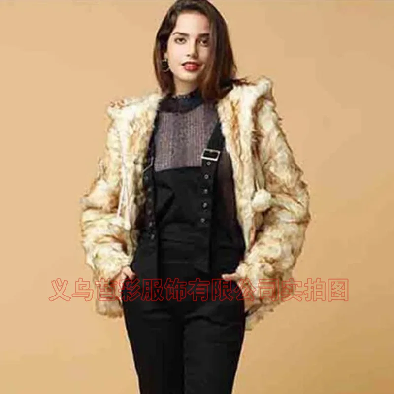 Amazon Yellow Leather Leopard Print Coat New Women's Fur Jacket Factory Direct Sales Imitation Fur Women's Coat