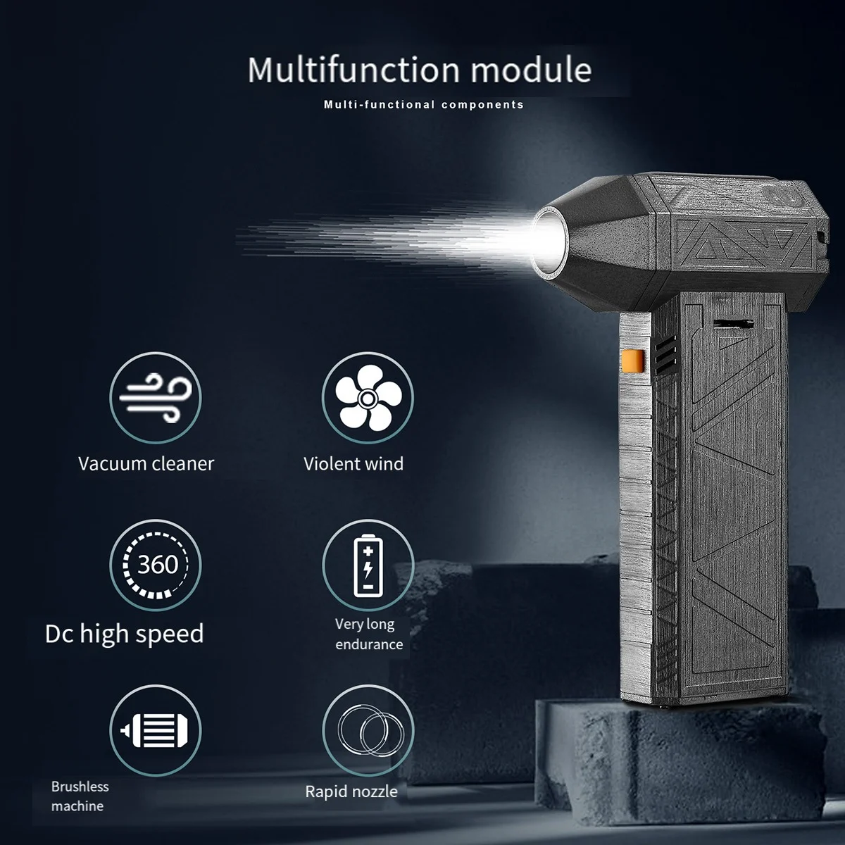 HOT Super Power Blower Mini Turbo Jet Fan 130000RPM 52+M/S High Speed Duct Fans 8000MAh Brushless Motor Industrial Duct Fan