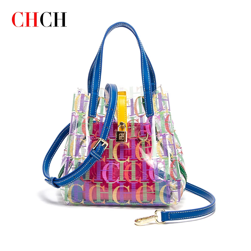 CHCH Fashion Classic Simple Style Women's New Handbag Large Capacity Transparent Color Shopping and Shopping Women's Handbag