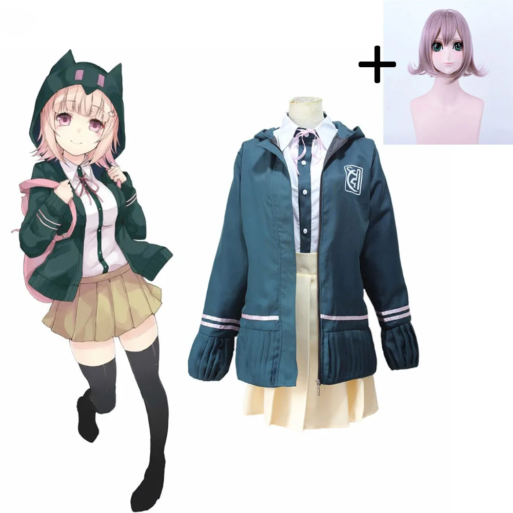 

New girl DanganRonpa 2 Chiaki Nanami Cosplay Costume Jacket Shirt Skirt for Women Japanese anime costume Halloween cosplay