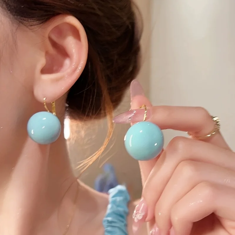 Fashion Simple Design Geometric Round Drop Earrings for Women Daily Versatile Holiday Party Accessories Gifts