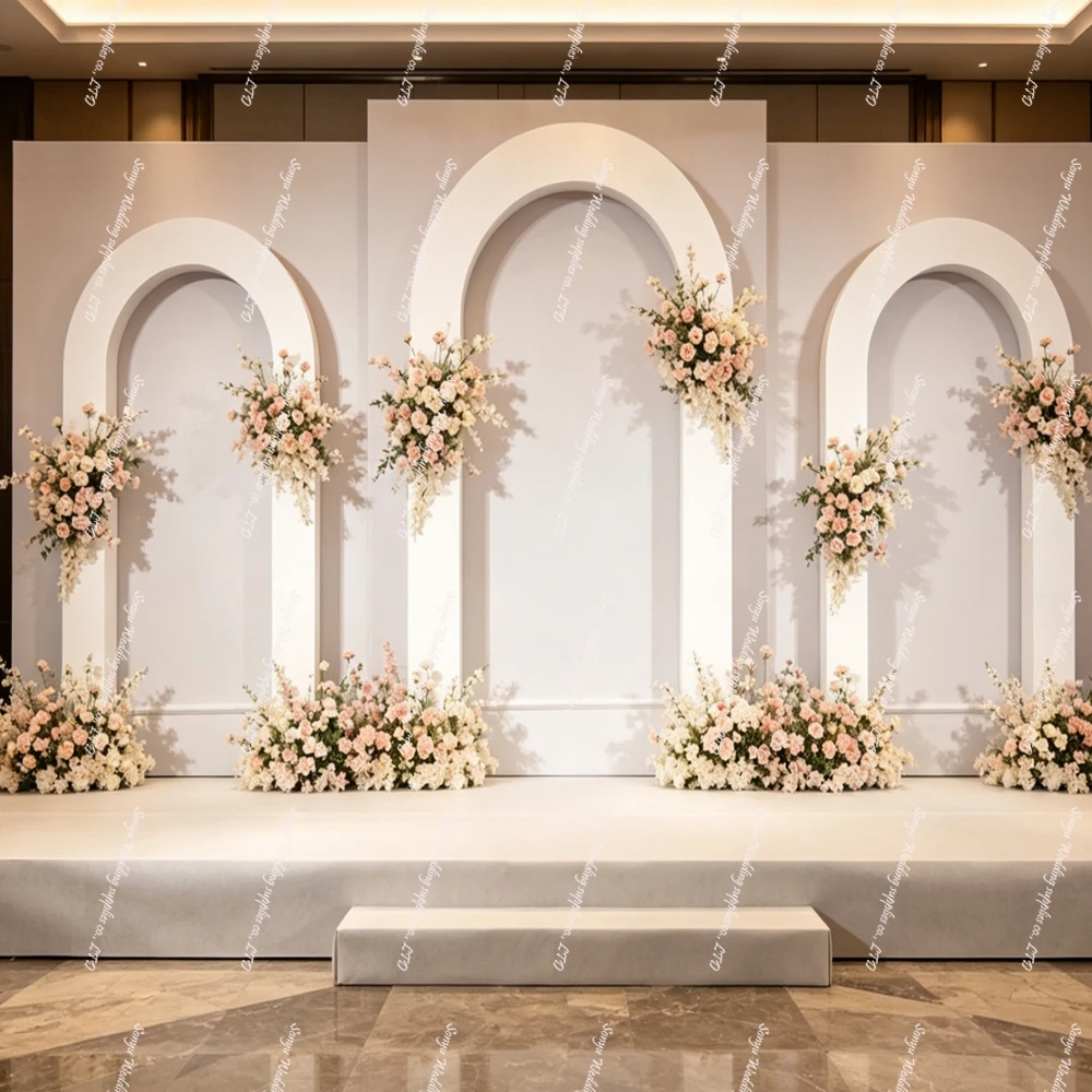 

3pcs Mehraab Arch Photo Backdrop Curving Metal Frame Structure stand Events Ceremony Stage Stand Wedding Decoration Backdrop