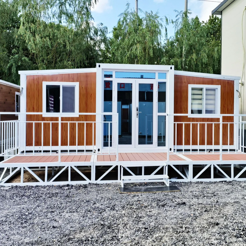 Aluminum Frame Customized Folding House - Prefab Container Bungalow 20FT Expanded Living Room Kitchen Residential Use