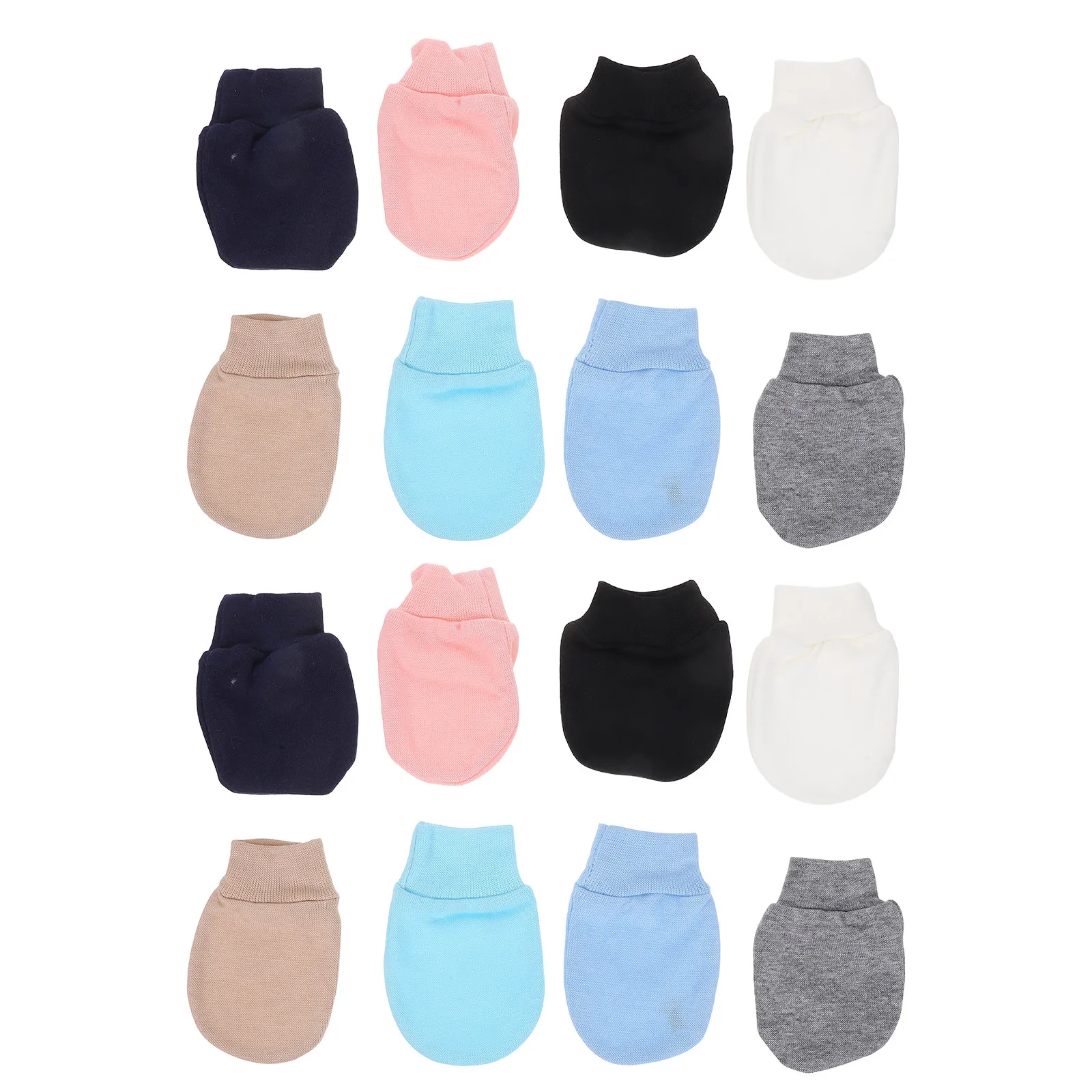 8Pairs Infant No Scratch Mittens Newborn Cotton Gloves Soft Breathable Baby Hand Protection Gloves Infant Mittens 0-12 Months