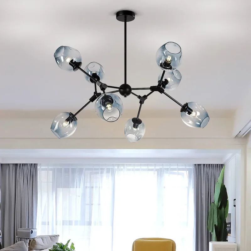 

Nordic Chandelier For Home Ceiling Hanging Light Pendant Lamps Restaurant Dining Glass Suspension
