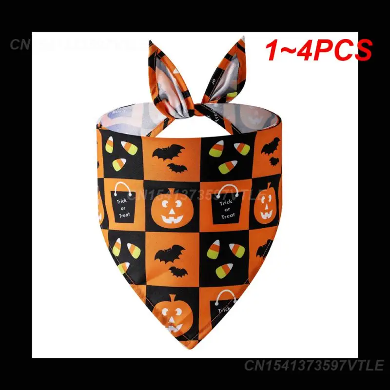 1~4PCS Pet Triangle Scarf Perfect For Halloween Soft Funny Dog Pet Costume Pet Turban Pet Fashion Best Selling Dog Scarf