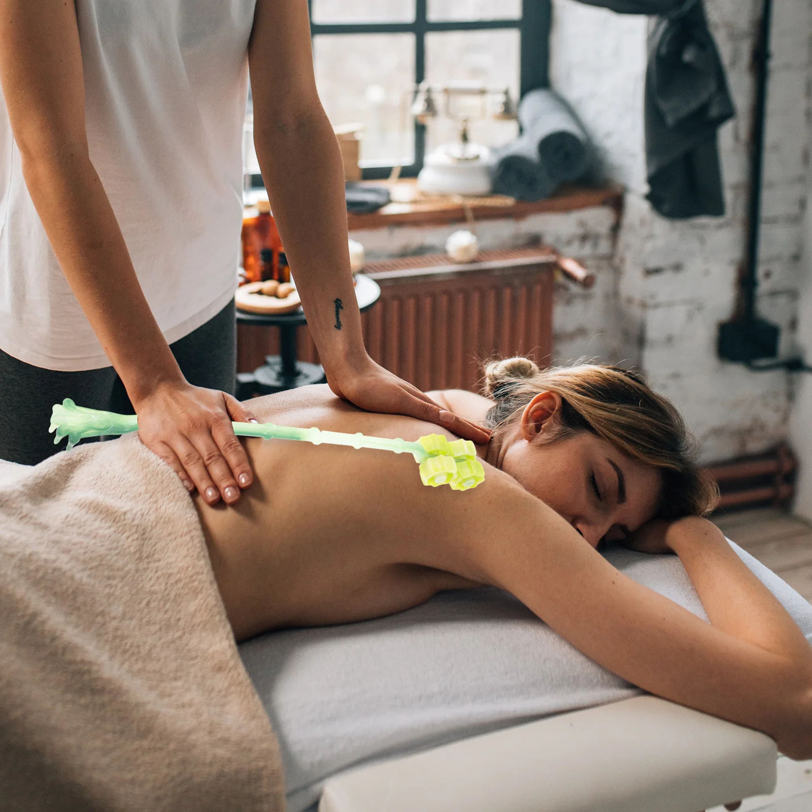 

Back Massager Stick Scratcher for Man Partner Bone Roller Itch Hand Handheld Scalp Scrubber