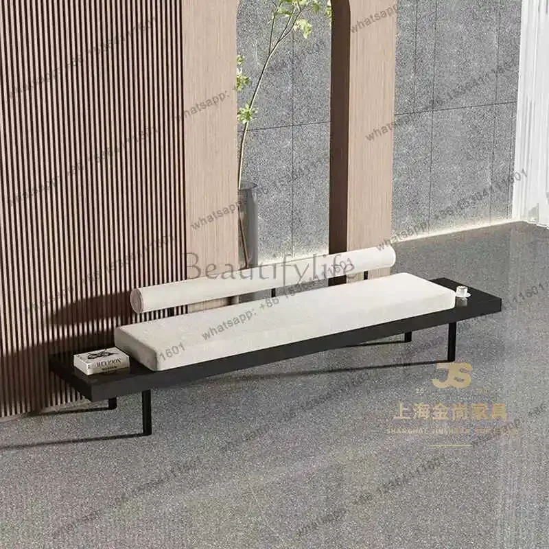 

D14Italian minimalist solid wood strip bedside stool living room sofa strip foyer entry shoe changing stool