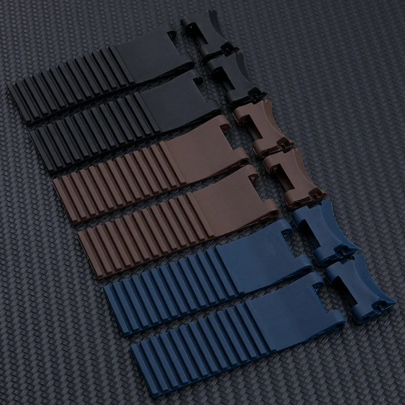 22 مللي متر منحني نهاية المطاط حزام الساعات ل أوليس ناردين حزام 263 غواص معصمه أسود أزرق موجة سيليكون أساور مقاومة للماء