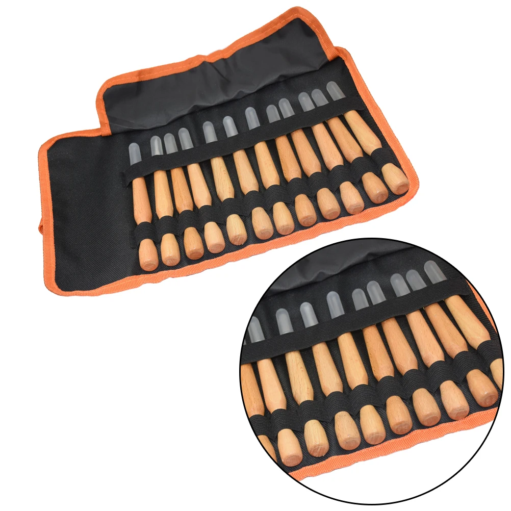 

12pcs Knife Set Professional Carving Hand Tool DIY Essential Versatile Chisel Wood Handle Lightweight Portable Carbon