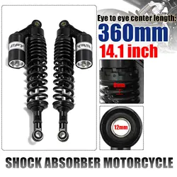 360mm 14.17inch Motorcycle Front Rear Air Shock Absorbers Suspension Gas Cylinder Spring For Motorcross Dirt Bike Motor ATV Quad