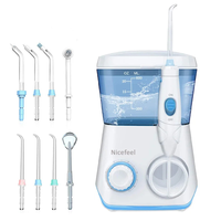 Irrigator Teeth Cleaning Adjustable Pressure Water Flosser for Nicefeel Oral 600ML Dental Water Teeth Cleaner 8 Water Jet Tip