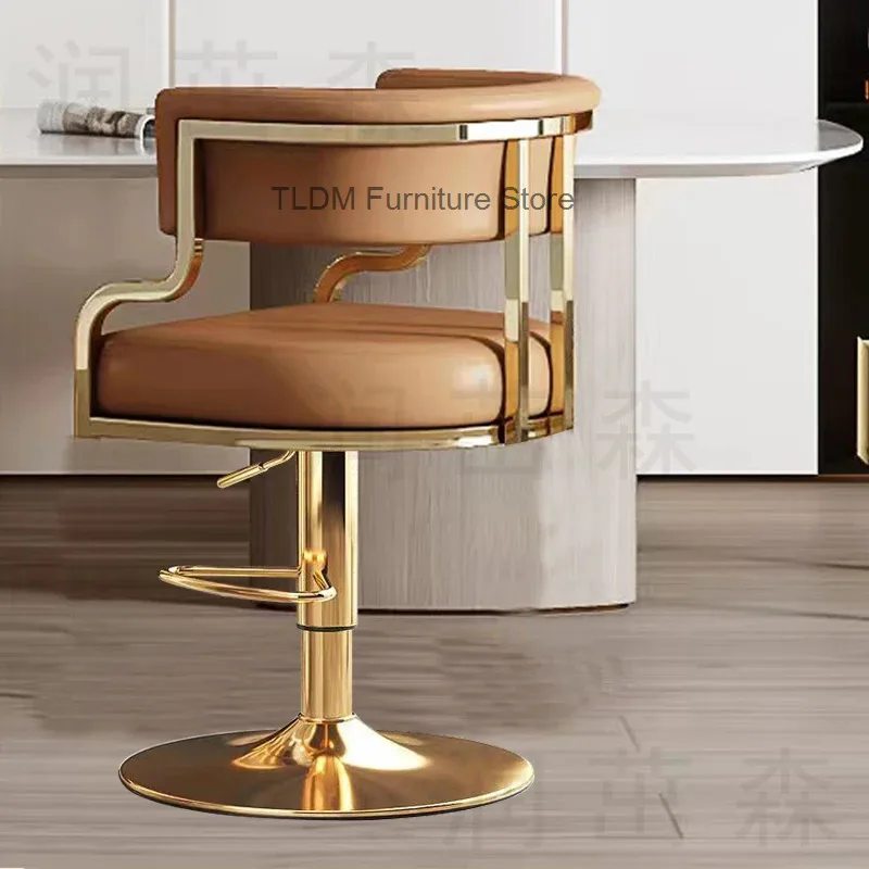 High-end Bar Stools Luxury Rotating Bar Chairs Home Island Bar Seating Hotel Restaurant Front Desk Bars Stool