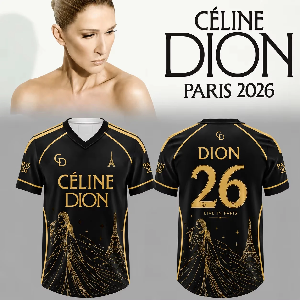 Men Women Celine Dion Paris 2026 Fan Tour T-shirt 2026 Summer New Fashion Men's T-shirt Pop Music Streetwear Hip Hop Tees Kids