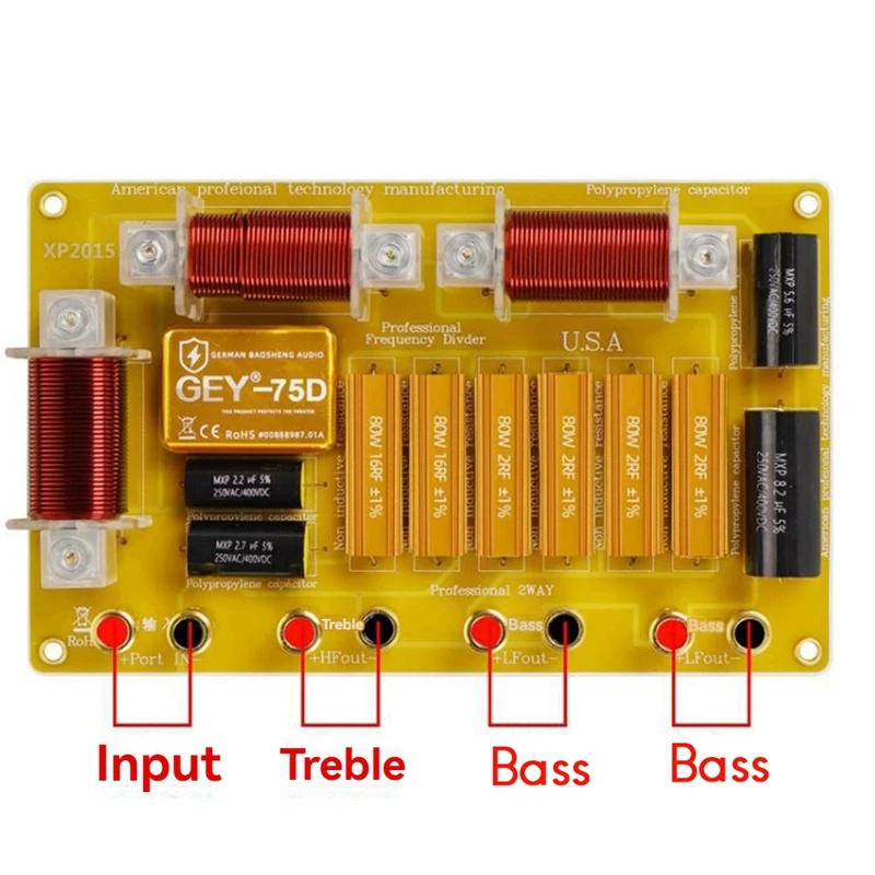 Аудиоразделитель Кроссовер Двусторонний делитель Двойной 15-дюймовый 12-дюймовый Высокая производительность Защита звука Высокий и низкий динамик для сцены