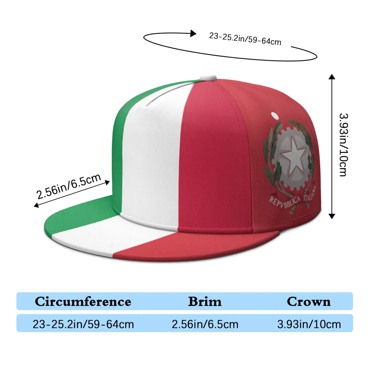 이탈리아 무료 맞춤 이름 번호 팀 로고 플랫 브림 캡 국가 여행 낚시 이탈리아 국기 사진 힙합 모자