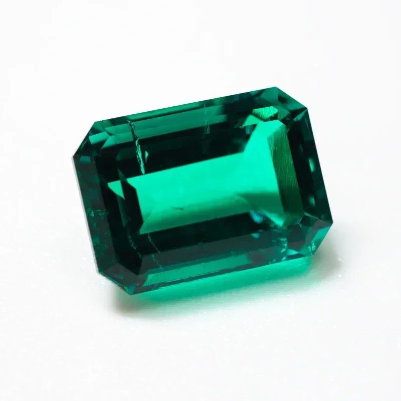 مختبر الزمرد مستطيل الشكل كولومبيا الحرارية المائية حجم 10x14 مللي متر Diy بها بنفسك مواد صنع المجوهرات اختيار AGL شهادة